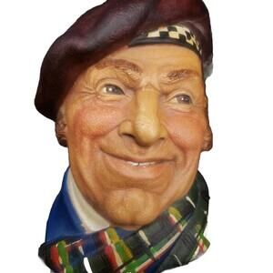 1960 Chalkware Wall Mask Men Characters Legends Bossons Made In ENGLAND 7X6"